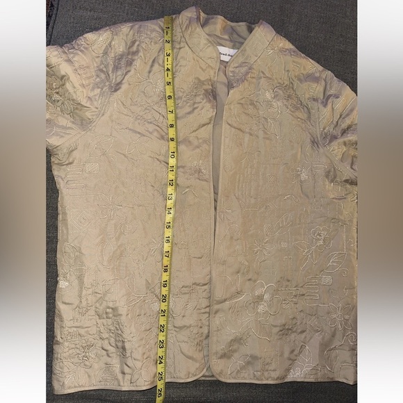 NWT Alfred Dunner Jacket Womens Size 12 Embroidered Open Front Lightweight Lined - Picture 9 of 10